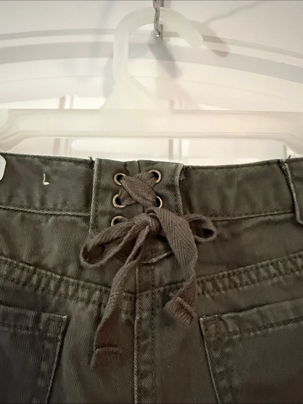 Gently worn Girls Olive Green Ruffle Hem Skirt